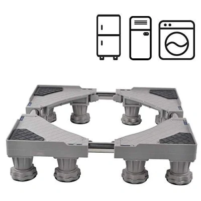 Abbildung von SMONTER Waschmaschine Verschiebbarer Sockel, Podeste &amp; Rahmen für Kühlschrank, Multifunktionales Waschmaschinen Untergestell Verstellbares Stand Trockner, 12 Füße, Grau (44.5 67cm)
