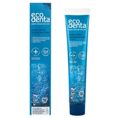Abbildung von ECODENTA Extra Fresh Zahnpasta mit Natürlichem Mineralwasser I Remineralisierende Toothpaste Sorgt für frischen Atem, Stärkt den Zahnschmelz und Bekämpft Karies Natürlichen Inhaltsstoffen, 75ml