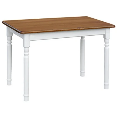 Abbildung von k koma Esstisch Küchentisch 100x60cm Tisch MASSIV Kiefer Holz weiß Honig Landhausstil NEU (Eiche)