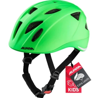 Abbildung von ALPINA XIMO L.E. Leichter, Sicherer &amp; Bruchfester Fahrradhelm Mit Optionalen LED Licht Für Kinder, green matt, 47 51 cm