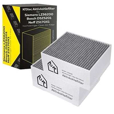 Abbildung von KF3TEC® Aktivkohlefilter 2er Set für Siemens/Bosch/Neff/Gaggenau Cleanair Filter DSZ5201 / LZ56200 Z5170X1 00678460 (Siemens/Bosch/Neff/Gaggenau 00678460)