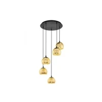 Abbildung von Eglo 98526 Pendelleuchte ALBARACCIN schwarz goldfarben Ø58,5cm H:150cm