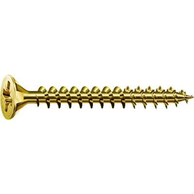 Abbildung von SPAX Universalschraube, 3,0 x 30 mm, 200 Stück, Kreuzschlitz Z1, Senkkopf, Vollgewinde, 4CUT, YELLOX A2L, gelb verzinkt, 1081020300303