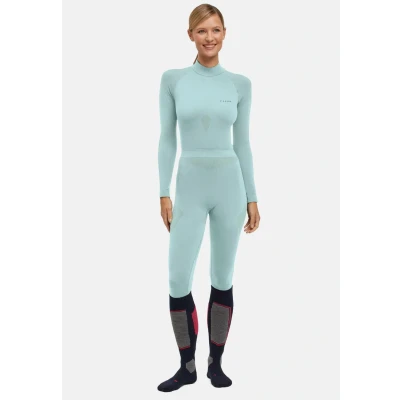 Abbildung von FALKE Damen Baselayer Hose Warm Long W TI Funktionsmaterial schnelltrocknend 1 Stück, Grün (Jade 7439) neu umweltfreundlich, XS