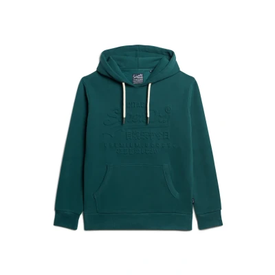 Abbildung von Superdry Embossed Graphic Kapuzenpullover, Herren, Größe: Medium, Furnace green