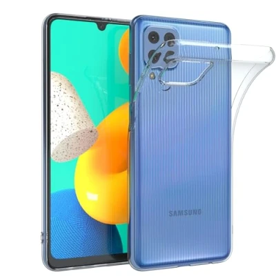 Abbildung von EAZY CASE Hülle kompatibel mit Samsung Galaxy M22 / M32 A22 4G Schutzhülle Silikon, Ultra dünn, Slimcover, Handyhülle, Silikonhülle, Backcover, Durchsichtig, Klar Transparent Slimcover Clear