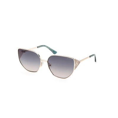 Abbildung von Guess Damen GU7875 33W Gläser SONNENBRILLEN Metall Gold Blau Geometrisch Normal Schattiert