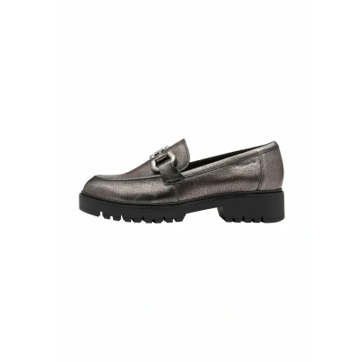 Abbildung von Tamaris Damen Zinn Silber Leder Loafer Slip On Plateauschuhe