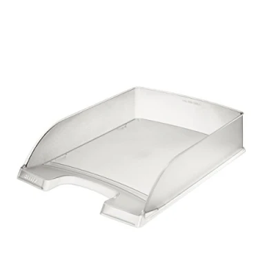 Abbildung von Leitz Briefkorb Standard A4, 5er Pack, Briefablage in Premium Qualität, Stapelbare Ablagefächer als Schreibtisch Organizer, Kombinierbar mit Plus Serie, Farblos, 52270003
