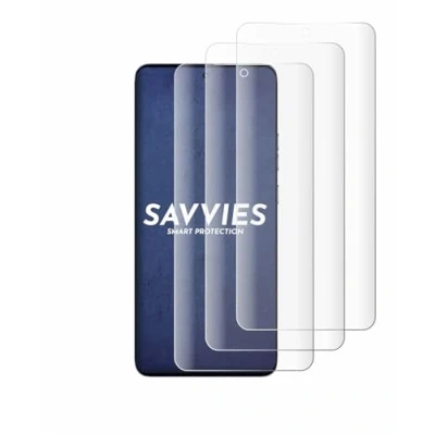 Abbildung von Savvies 4 Stück Full Screen Schutzfolie für Motorola Edge 50 Ultra Cover Displayschutz Folie [3D Curved, Transparent, Anti Fingerabdruck]