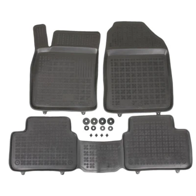 Abbildung von REZAW PLAST 201619 Fußmattensatz Gummi vorne und hinten schwarz HYUNDAI: i30 III Fastback, Kombi, Schrägheck, KIA: Ceed Schrägheck