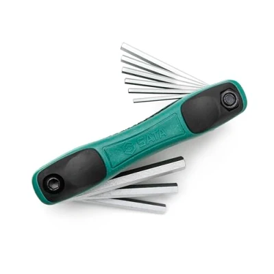 Abbildung von SATA ST09122SJ Faltbares Innensechskant Winkelstiftschlüssel und Sechskantschlüssel Set, 9 Tlg. Zollgrößen 5/64&quot; 1/4&quot;/ 1,98 mm 6,35