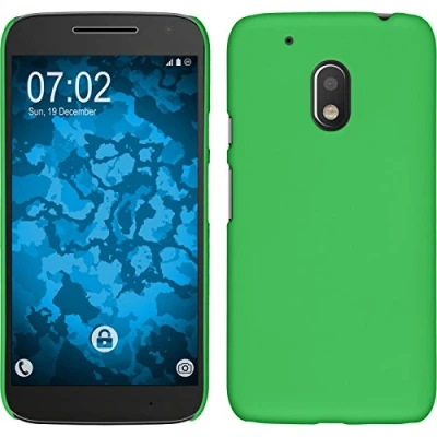 Abbildung von PhoneNatic case kompatibel mit Motorola Moto G4 Play Hülle grün gummiert Hard + 2 Schutzfolien