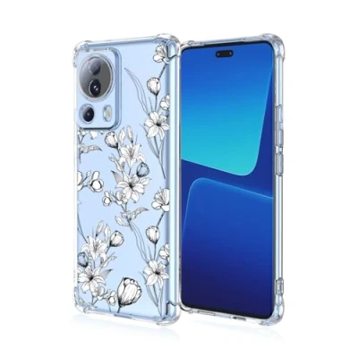 Abbildung von Topme Hülle für Xiaomi MI 13 Lite 6.55&quot;, Handyhülle aus Weichem TPU Silikon, Transparent, mit Gemaltem Muster Blumen 8