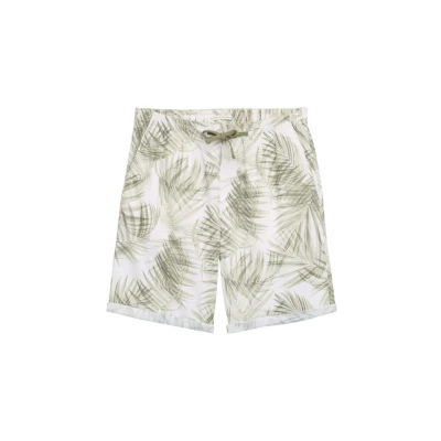 Abbildung von TOM Tailor Denim Shorts, Herren, Größe: Small, White green watery palm print
