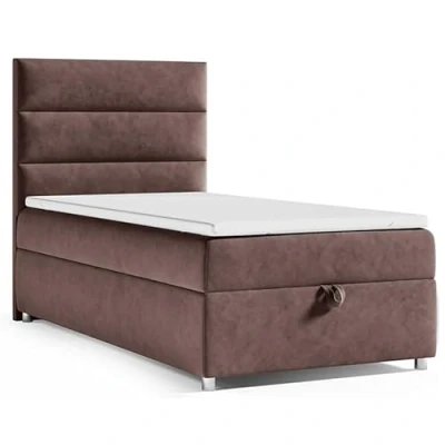 Abbildung von Best For Home Boxspringbett mit Bettkasten Trinity K4 Single Bonellfederkern inkl. Topper (Braun, 90x200)