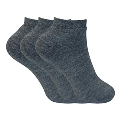 Abbildung von 3er pack damen winter warm kurz thermo socken/kuschelsocken mit innenfell für sneaker (37 42 eur, TTS Charcoal)