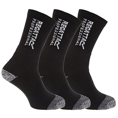 Abbildung von Regatta Arbeitssocken für Herren, 3er Pack, Schwarz, Größe 45