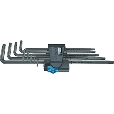 Abbildung von Wera 05024450001, L Torx Schlüssel, T10, T15, T20, T25, T27, T30, T40, T8, T9, Schwarz, Stahl, Kunststoff, CE