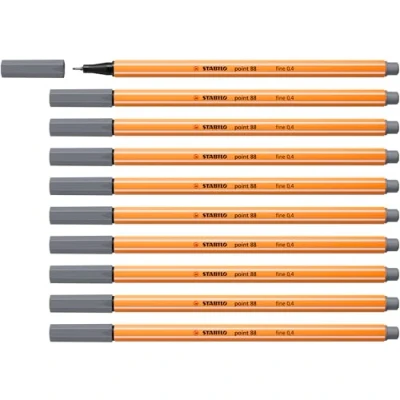 Abbildung von Fineliner STABILO point 88 10er Pack dunkelgrau