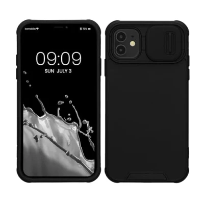 Abbildung von kwmobile Handyhülle kompatibel mit Apple iPhone 11 Hardcase Kameraschutz Bumper in Schwarz