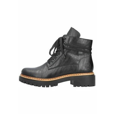 Abbildung von Rieker Damen Schnürstiefeletten 72603, Frauen Stiefeletten,halbstiefel,Kurzstiefel,uebergangsschuhe,uebergangsstiefel,schwarz (00),41 EU / 7.5 UK