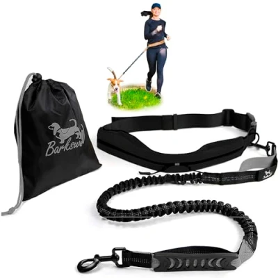 Abbildung von Joggingleine Hunde mit Bauchgurt für Hundeleine Grosse Hunde/Mittelgroße bis 60 kg Laufgurt Hund Joggen Bungee Leine Canicross Gürtel/Canicross Laufleine