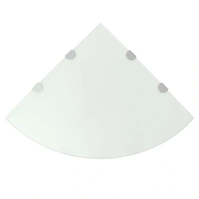 Abbildung von vidaXL Eckregal mit Halterungen Glasboden Glasplatte Glasscheibe Weiß 45 x cm