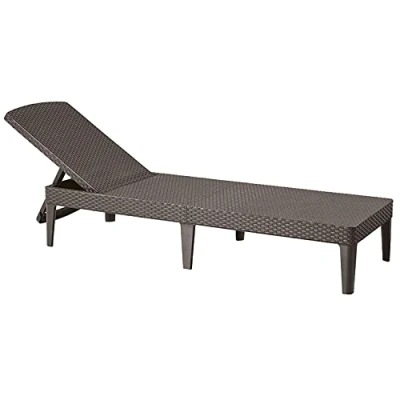 Abbildung von Ondis24 Gartenliege Sonnenliege Oslo, Rattan Optik, Kunststoff Gartenliege, verstellbare Lehne 4 Stufen, Terrassenmöbel, mit Auflage
