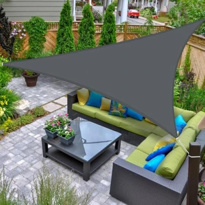 Abbildung von AXT SHADE Sonnensegel Wasserdicht Dreieckig 3x3x3m Wetterschutz Sonnenschutz PES Polyester mit UV Schutz für Terrasse Balkon Garten Grau Anthrazit(Wir Machen Sondergrößen)
