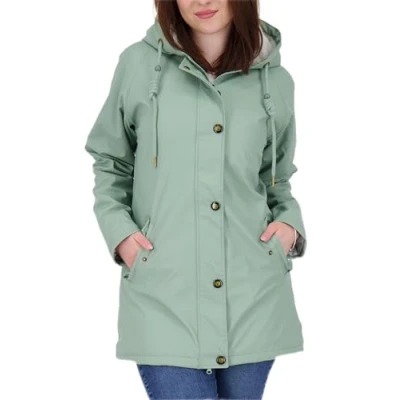 Abbildung von Ankerglut Damen Friesennerz Regenmantel Kapuze Gefüttert Wasserdicht Wetterfest Windbreaker Übergangsjacke #aheaven Regenjacke, Slate, 48