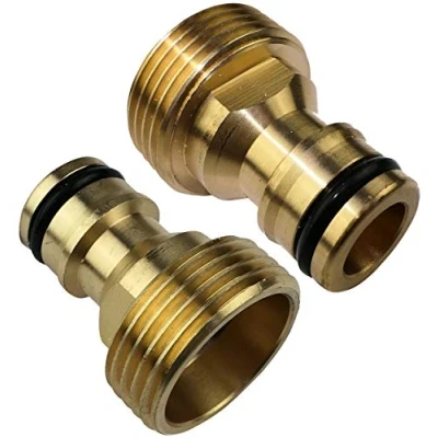 Abbildung von AERZETIX C47449 Lot/Satz mit 2 männlichen Adaptern 3/4&#039;&#039; Schnellkupplung für Gewindebohrer Außengewinde Gewindebohrernase Zubehör/Gartengerät/Sanitär/Bewässerung Messing