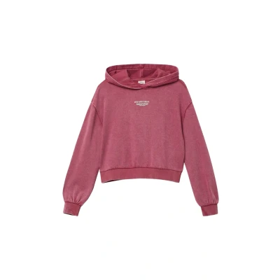 Abbildung von s.Oliver MIT Garment DYE UND RÜCKEN Kapuzenpullover für Kinder, Größe: 134/140, Himbeere