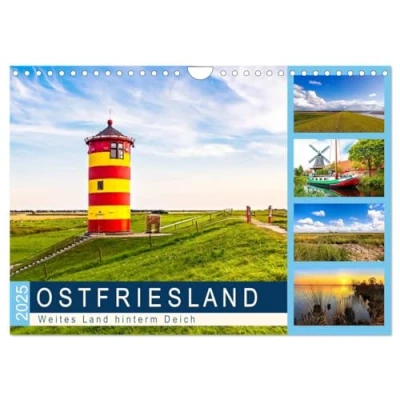 Abbildung von OSTFRIESLAND Weites Land hinterm Deich (Wandkalender 2025 DIN A4 quer), CALVENDO Monatskalender