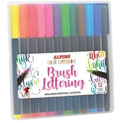 Abbildung von Alpino Color Experience 12 Filzstifte Brush Lettering mit Pinselspitze