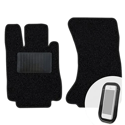 Abbildung von moto MOLTICO Vorne Fußmatten Auto Velours Autoteppiche Schwarz Automatten Set 2 teilig passend für Mercedes Benz S Klasse W220 lang 4 Matic 1998 2005