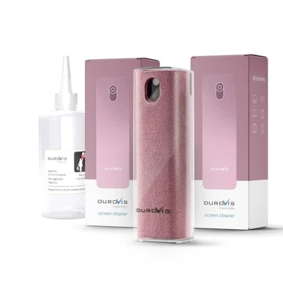 Abbildung von Display Reiniger Durovis Essentials, Screen Cleaner, Bildschirmreiniger mit Mikrofasertuch inklusive 80ml Glasreiniger ohne Alkohol für Auto/Smartphone/Laptop/Tablet (rosa, 3er Set)