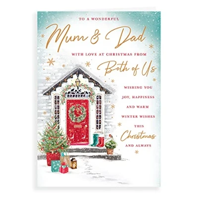 Abbildung von Piccadilly Greetings Traditionelle Weihnachtskarte für Mama und Papa aus beiden USA, 25,4 x 17,8 cm