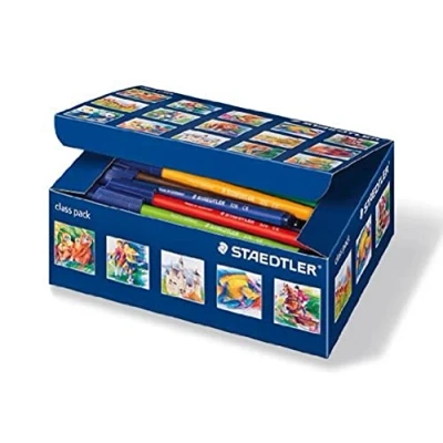 Abbildung von Staedtler 326 C100 Noris Club Fasermaler Schulbox, in Kartonfaltschachtel, 100 Stück