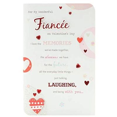 Abbildung von UK Greetings Valentinstagskarte für Verlobte, mit Umschlag, wundervolles Design, mehrfarbig, 165 x 254 mm