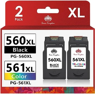 Abbildung von Toner Kingdom Tintenpatronen PG 560XL CL 561XL Druckerpatronen Multipack Kompatible für Canon 560 561 Patronen TS5350 Tinte TS5351 TS7450 TS7451 TS5352 TS5353 Tray (1Schwarz, 1Tri Color)