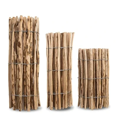 Abbildung von MC.Sammler Staketenzaun in 26 Größen Holzzaun aus Haselnuss Gartenzaun Holz Höhen 50 cm 150 Länge 5/10 Meter Kastanienzaun für Garten (Höhe: X Länge: 1000 cm, Lattenabstand: 7 8 cm)