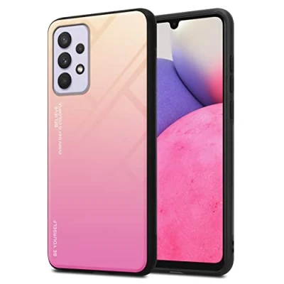 Abbildung von Cadorabo Hülle kompatibel mit Samsung Galaxy A33 5G Schutzhülle TPU Silikon Case Glas Slim Kratzfest Weiche Gummi Rundumschutz für in Schwarz
