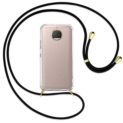 Abbildung von mtb more energy® Handykette kompatibel mit Motorola Moto G5S Plus, G5S+ (5.5&#039;&#039;) schwarz/Gold Smartphone Hülle zum Umhängen Anti Shock Strong TPU Case