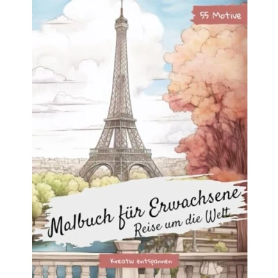 Abbildung von Malbuch für Erwachsene Reise um die Welt: Ausmalbuch für und Jugendliche ab 12 Jahre. 55 wunderschöne Motive Stressmanagement Entspannung