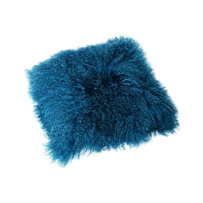 Abbildung von Reissner Lammfelle Tibet Lammfell Kissenbezug langflorig 30x30cm JAY21 Farbe ozeanblau