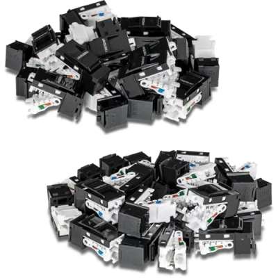 Abbildung von TRENDnet TC K50C6BK Cat6 RJ45 Keystone Jack 50er Pack Bundle, Kompatibel mit Cat5, Cat5e, Verkabelung, Verwendung den KP24 oder KP48 Blank Patch Panels (separat erhältlich)