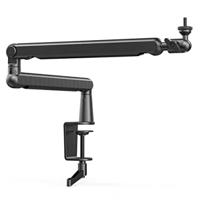 Abbildung von FIFINE Mikrofon Arm, flach einstellbarer Stangen Ständer mit Mikrofonclip, Schraubenadapter, Kabelmanagement, für Podcast, Streaming, Gaming, Studio
