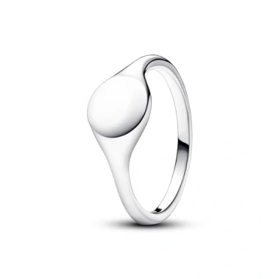Abbildung von PANDORA Gravierbarer Siegelring aus Sterling Silber, Moments Kollektion, Größe 52, 193093C00 52