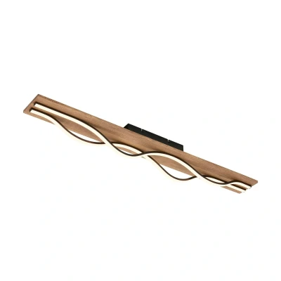 Abbildung von BRILONER LED Deckenlampe Vintage mit Wellenform, warmweißes Licht, Holzbasis, Deckenleuchte, Lampe, Wohnzimmerlampe, Schlafzimmerlampe, Küchenlampe, Deckenbeleuchtung, 98 cm, Schwarz Holz